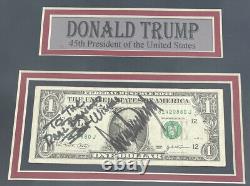Psa/adn 45e Président Donald Trump Signé Autographied Framed $1 Bill Display