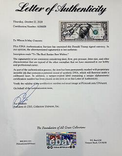 Psa/adn 45e Président Donald Trump Signé Autographied Framed $1 Bill Display