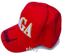 Psa/adn Président Donald Trump Autographié Signé Officiel Red Maga Hat