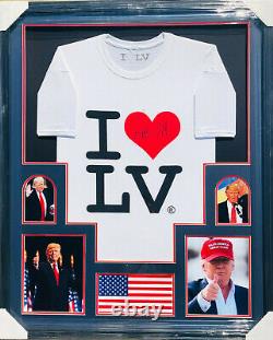 Psa/adn Président Donald Trump Signé Autographied Framed Las Vegas T-shirt