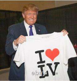 Psa/adn Président Donald Trump Signé Autographied Framed Las Vegas T-shirt