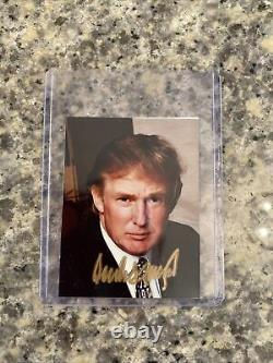 Rare Donald Trump Signed App Photo Ttm 2.5x3 Carte USA Maga Autograph 2024