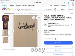 Rare Donald Trump signé avec son nom complet. Comment devenir riche / Belle signature complète