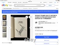 Rare Donald Trump signé avec son nom complet. Comment devenir riche / Belle signature complète