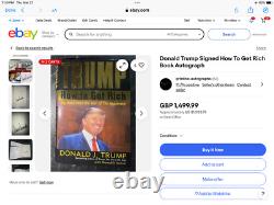 Rare Donald Trump signé avec son nom complet. Comment devenir riche / Belle signature complète