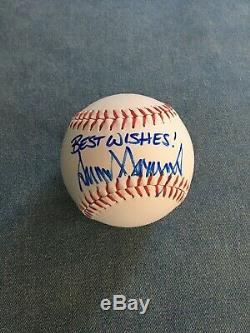 Rare Président Donald Trump Autographié Signée À La Main Softball Withcoa & Insc