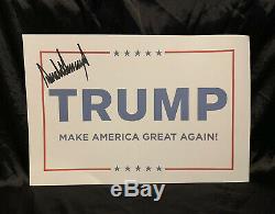 Rare Président Donald Trump Signé / Autographié 2016 (12 X 18) Campagne Poster