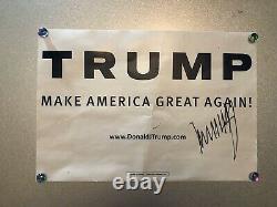 Rare Président Donald Trump Signé / Autographié 2016 Affiche De Campagne Navires Gratuits