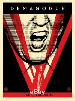 Rare Shepard Fairey Obey Signé / Numéroté Donald Trump Demagogue Écran Imprimer