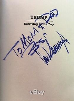 Rare, Signé À Parents Famille Atout Survivre Au Donald Top Président Autograph