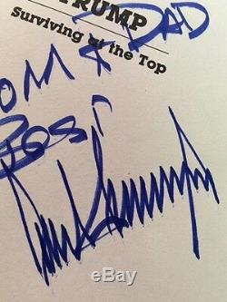 Rare, Signé Aux Parents Famille Donald Trump Survivant Au Top Président Autograph