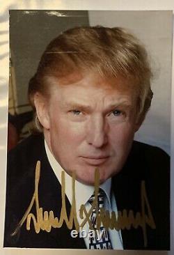 Real 5x3.5 Gold Sharpie Signature Président Donald Trump Signé À La Main Autographe