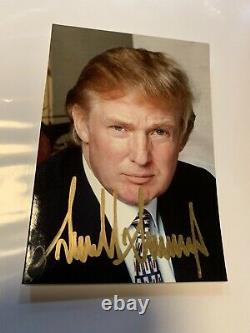 Real 5x3.5 Gold Sharpie Signature Président Donald Trump Signé À La Main Autographe