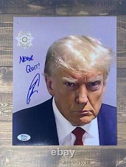 Robert O'Neill a signé la photo de Donald Trump 8x10 Mug Shot avec PSA/DNA