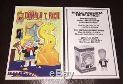 Ron Anglais X Mind Style Donald T. Rich Grin Black Light Signé Sdcc 2017 Trump