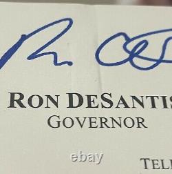 Ron Desantis Auto Signé Carte D'affaires Autographiée 2024 Président Du Gop Trump