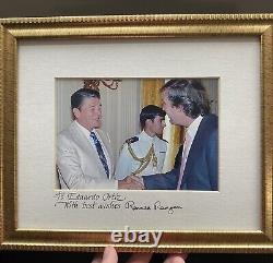 Ronald Reagan 40ème Président Autographe ! Signé sur Mat ! POTUS Politique Trump