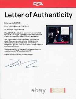 Rush Limbaugh Signature Authentique Signée Donald Trump PSA DNA