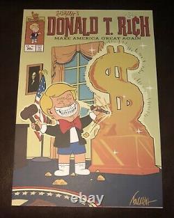 Sdcc 2017 Ron Anglais Signé Donald T. Rich Print Propaganda Trump America Great