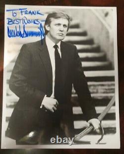 Signature Du Président Donald Trump Signée Blue Sharpie Frank Photo Encre Testée, Coa