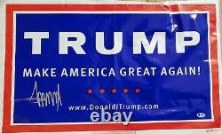 Signe De Campagne Signé Signé Par Donald Trump. Autographe Certifié Beckett