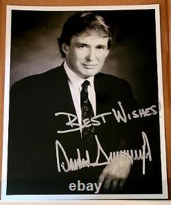 Signé Président Donald Trump Années 80 Inscrit 8x10 Glossy Photo B & W W Coa Maga