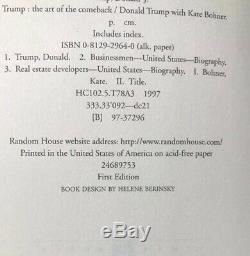 Signe Trump The Art Of The Comeback Par Donald J. Trump 1997, Relié 1st Ed