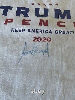 T-shirt Rare Donald Trump 2020 signé par Donald Trump, autographe.