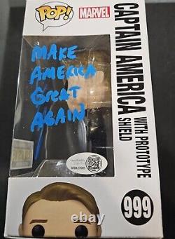 TOM HOMAN CZAR DE LA FRONTIÈRE Autographe CAPTAIN AMERICA 999 FUNKO Avec JSA COA MAGA