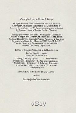 Trump L'art Du Deal (1987) Donald J. Trump, Signé Par Joe, 1re Édition