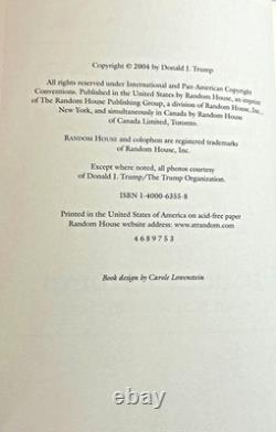 Trump Pense Comme un Milliardaire par Donald J. Trump DEDICACÉ en Personne par TRUMP