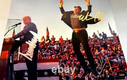 ULTRA RARE ! Autographes authentiques signés de Donald Trump et Elon Musk 8x10 avec certificat d'authenticité