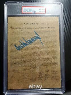 Unique Président Donald Trump Déclaration D'indépendance Psa Autograph Signé
