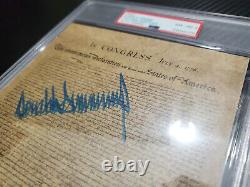 Unique Président Donald Trump Déclaration D'indépendance Psa Autograph Signé
