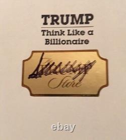 Wow, Autographe SIGNÉ & RARE du Président DONALD TRUMP Pensez comme un livre de milliardaire